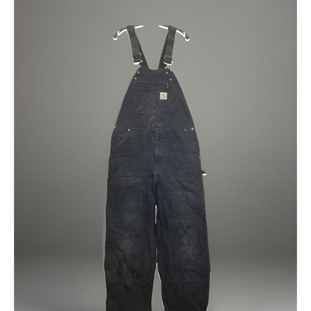 Carhartt Black Duck Bib Overalls Approximately 40x31 Unlined Workwear Carpenter